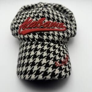 Alabama Crimson Tide Womens Black White Houndstooth Baseball Hat One Size Cap